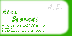 alex szoradi business card